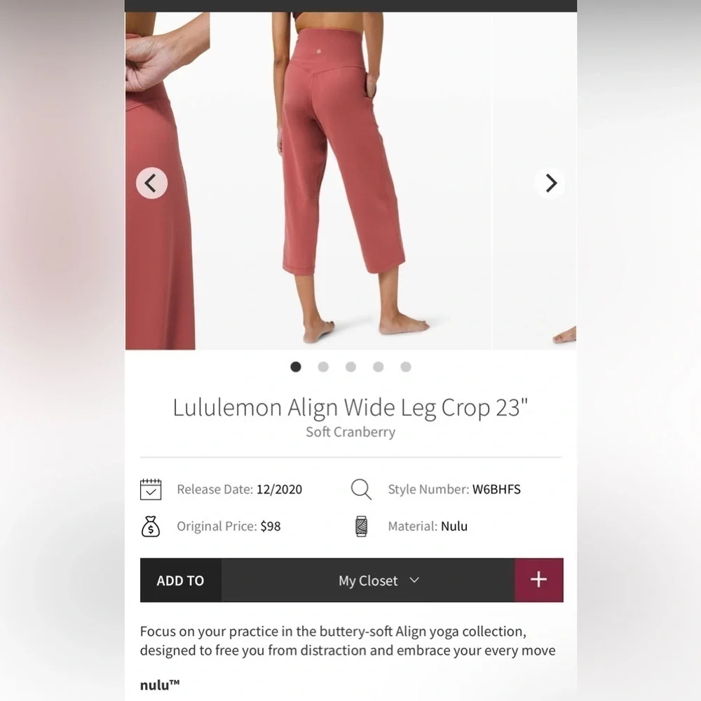 Lululemon Align Wide Leg Crop 23